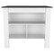 Tuhome Cala Kitchen Island, Four Legs, Three Shelves, White/Onyx ABX6535 - alternate 4